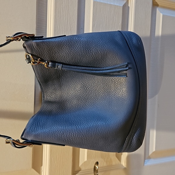 VINTAGE Coach Legacy Pebbled Leather Tassel crossbody - cornflower blue - Picture 4 of 16